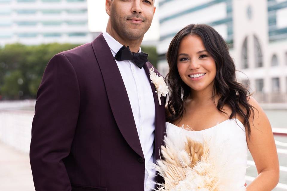 The bride and groom