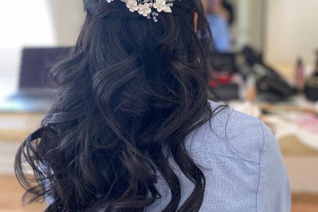 Bride half up and down