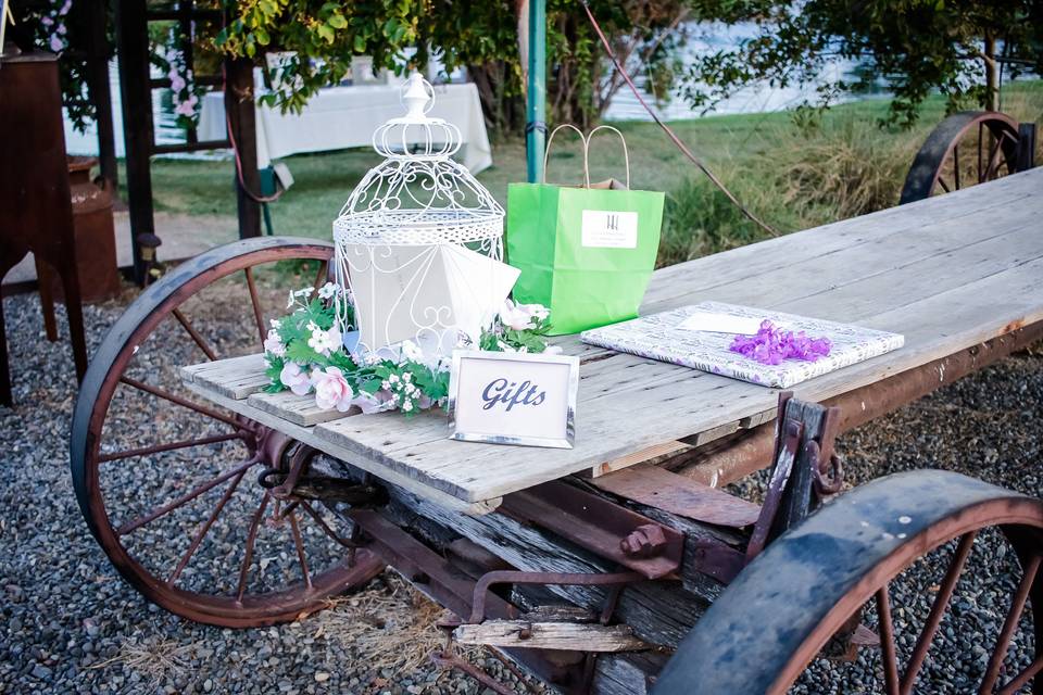 Table setup with centerpiece