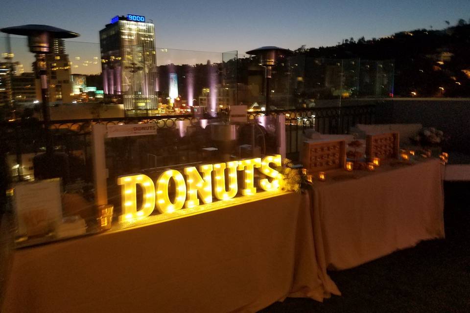 Wedding and donut wall
