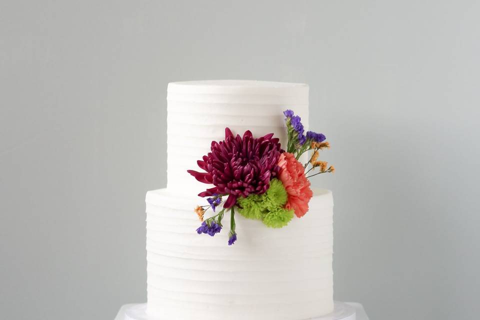 2-Tier Textured Wedding Cake