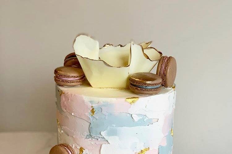 Pastel French Macaron Cake