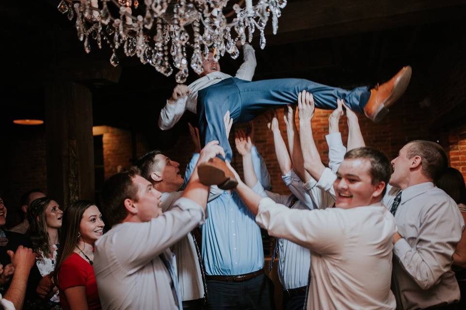 Groom having fun