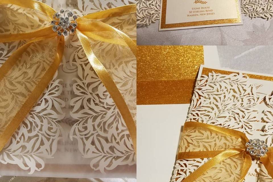 Laser Cut Embellished Invite