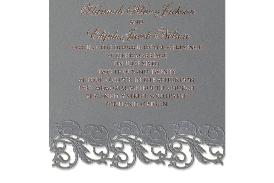 Foil Stamped Invitation