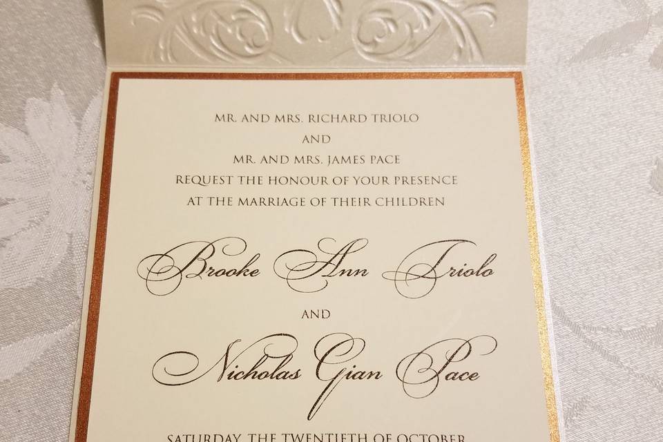 Copper and Brown Invite