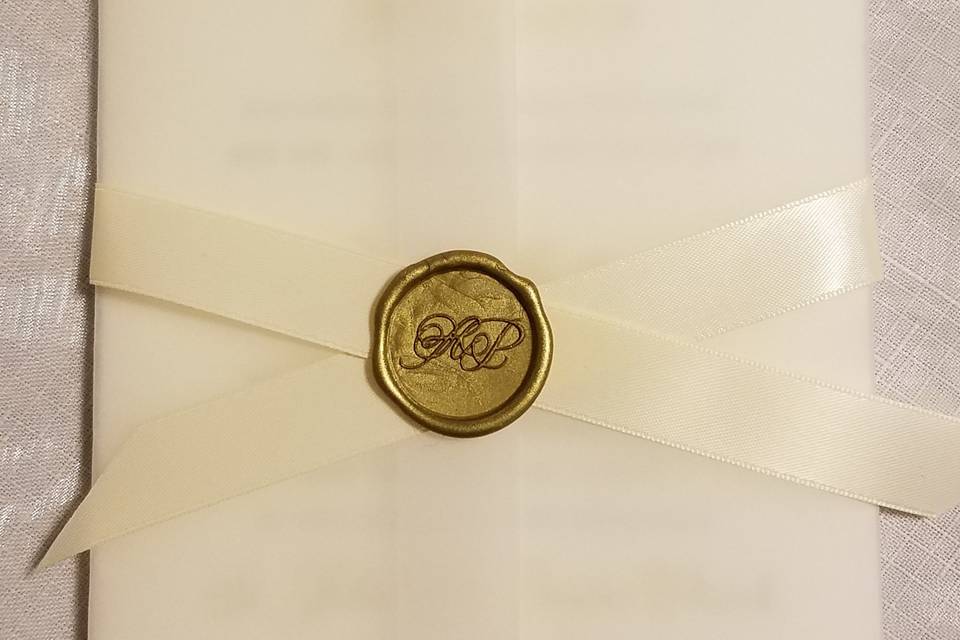 Vellum Wrap Invite & Wax Seal