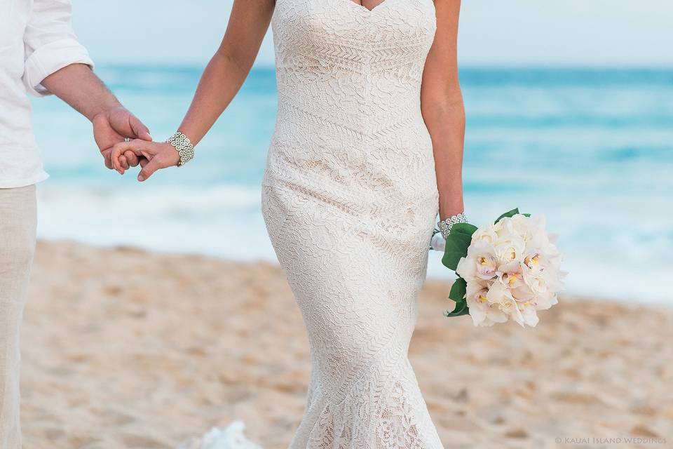 Beautiful wedding dress.