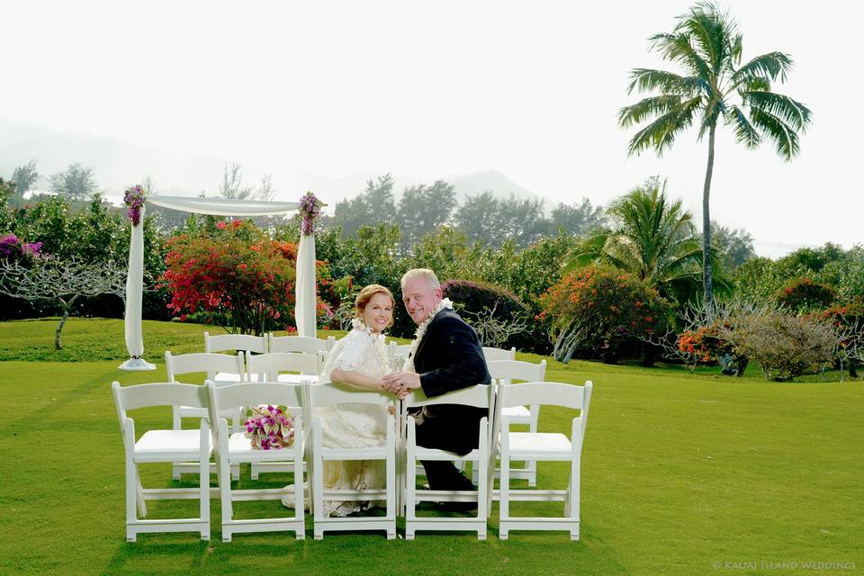 Seated wedding Kauai.
