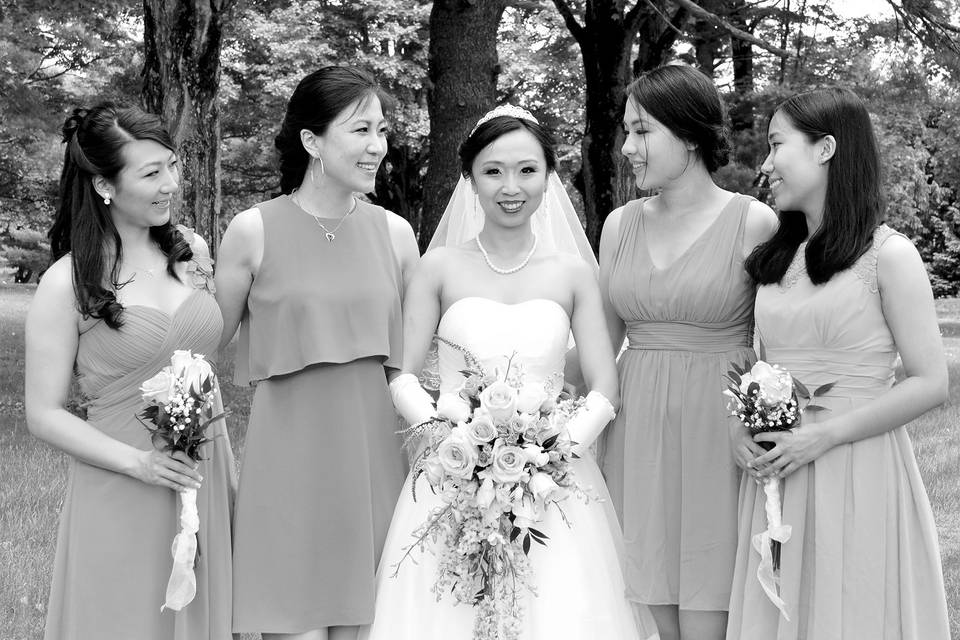 Bride and bridesmaids