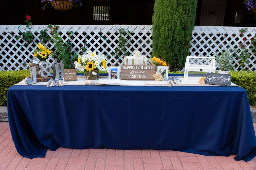 Card and guestbook table