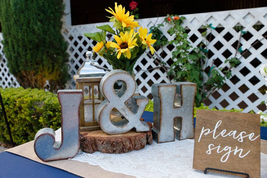 Card and guestbook table