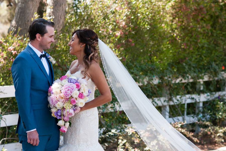 Exchanging vows by the gazebo