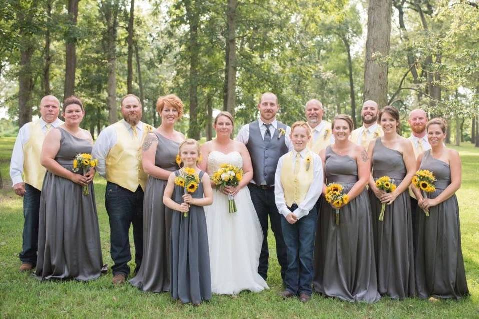 Couple with their guests