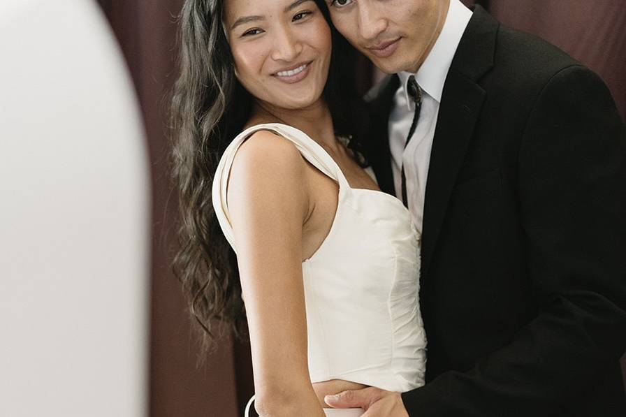 Couple posing in Photo Booth