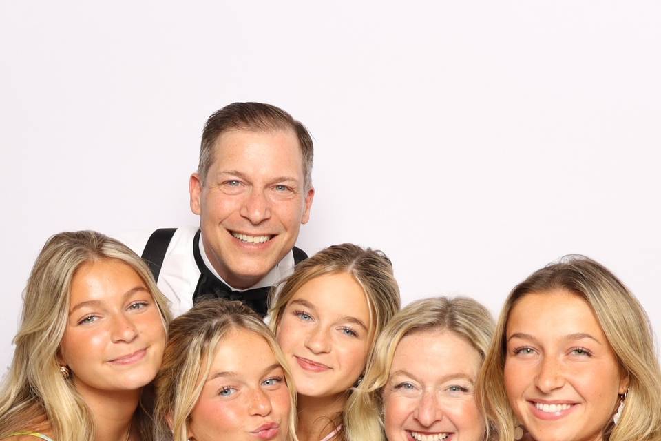 Family posing at a wedding