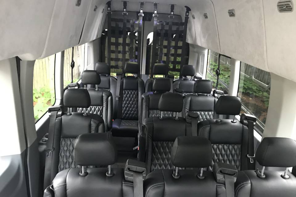 14-passenger van interior