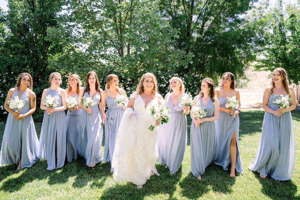 Bride & Bridesmaids walk