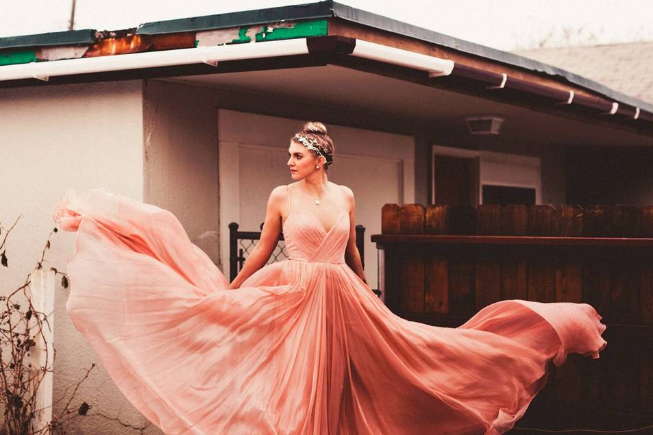 Flow peach dress