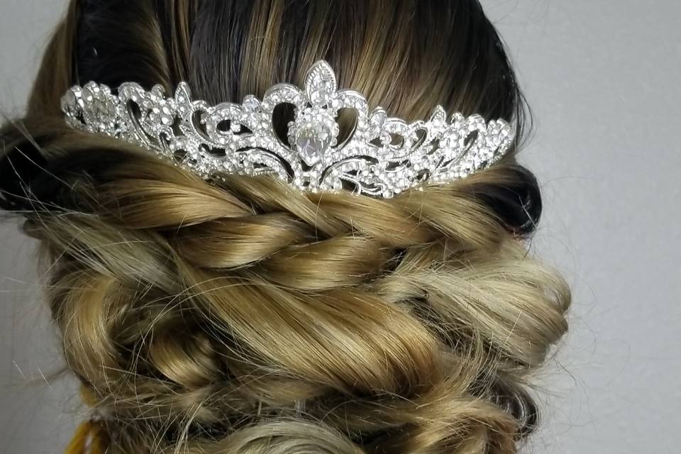 Romantic braid updo
