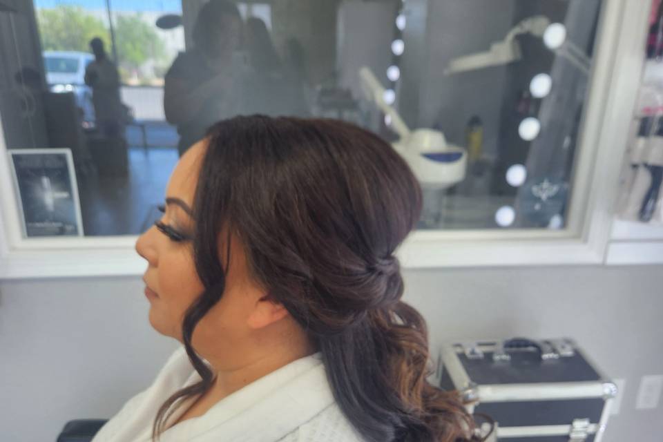 Half updo