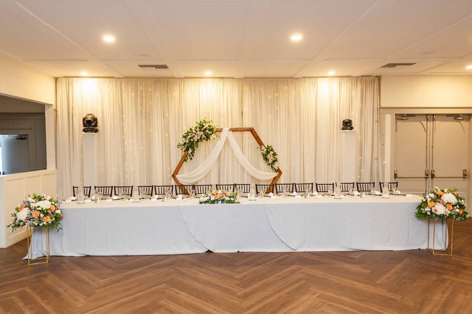 Long table indoor reception