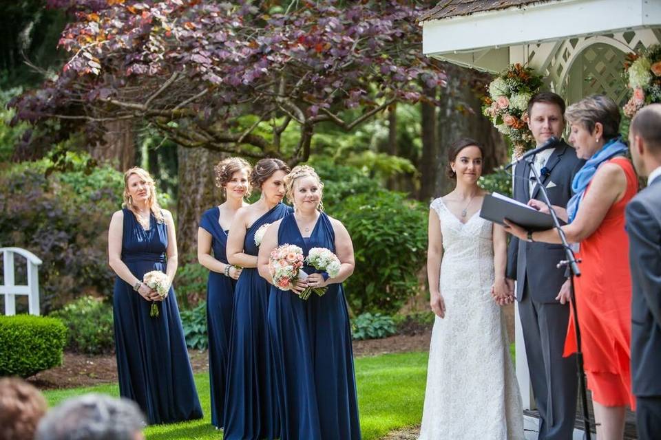 The bride and groom