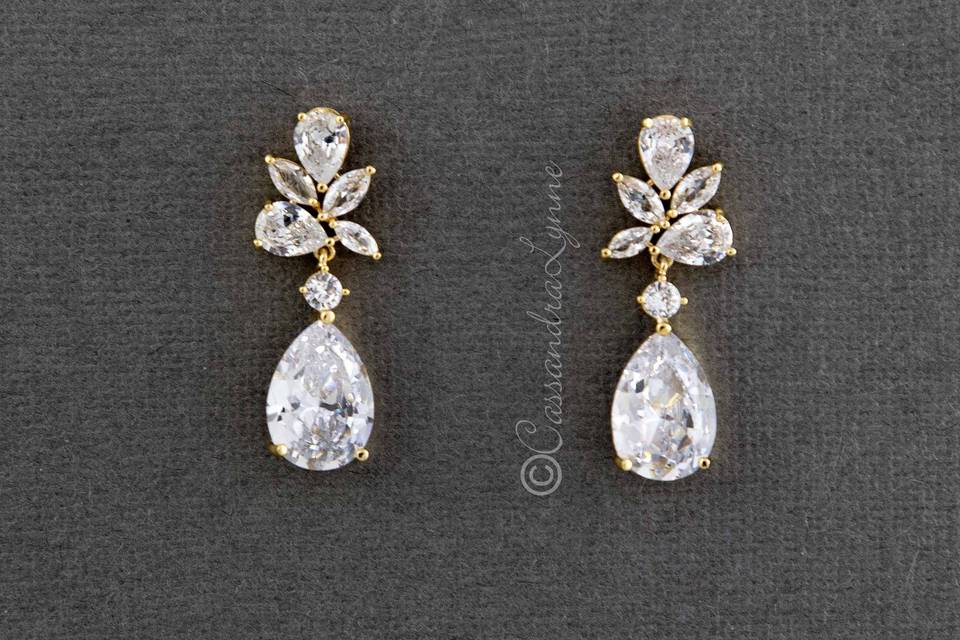 Gold CZ Earrings