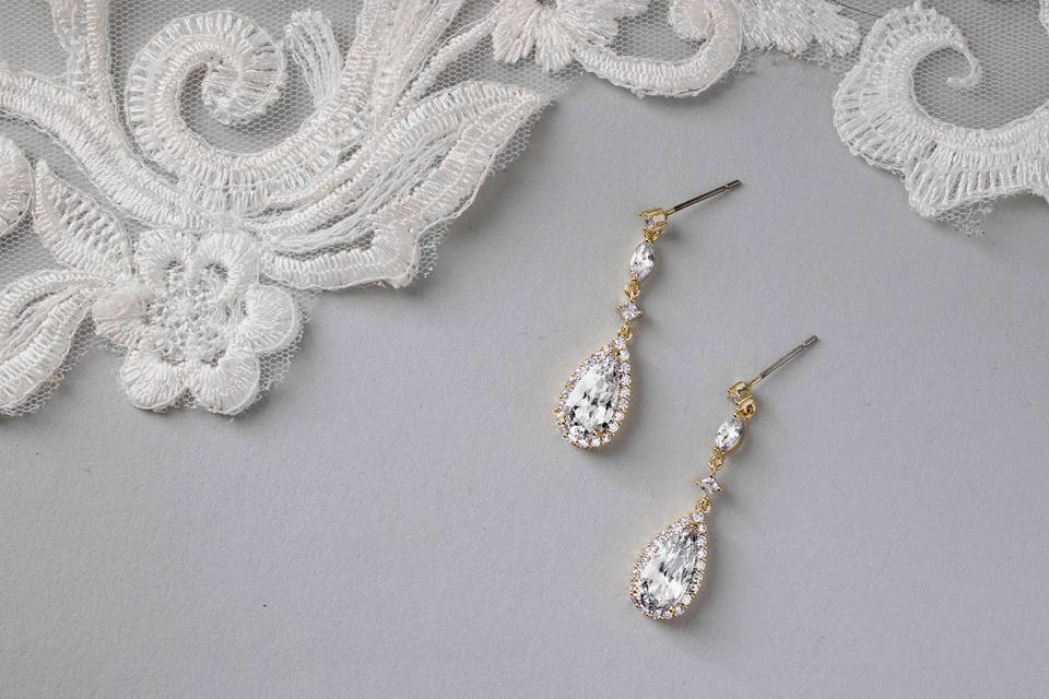 Dainty Drop CZ Earrings