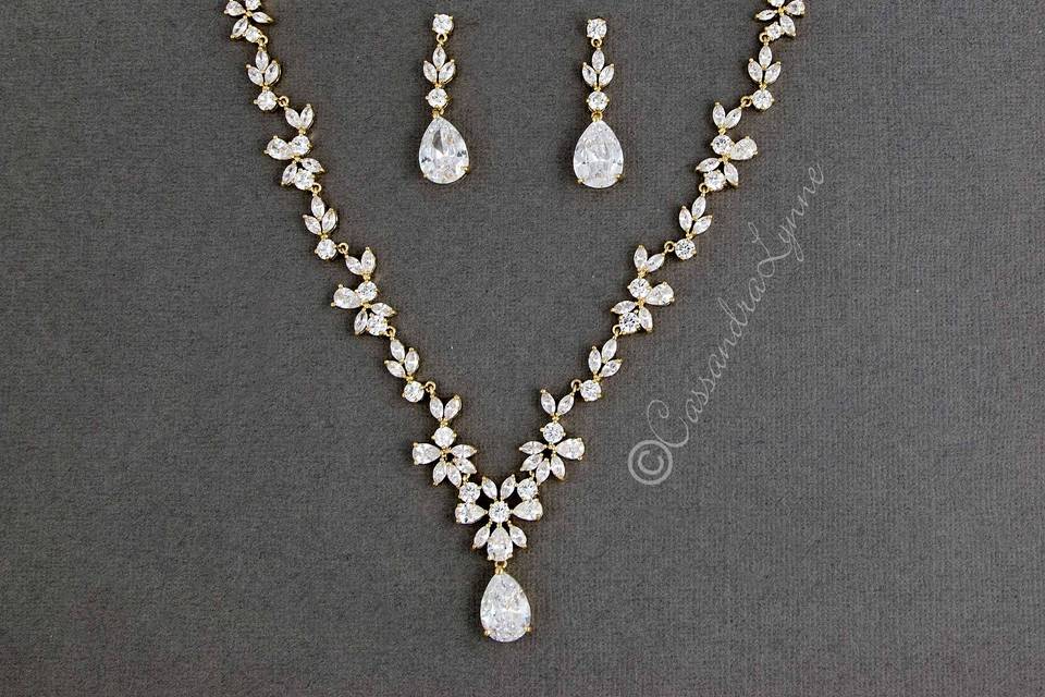 CZ Gold jewelry Set