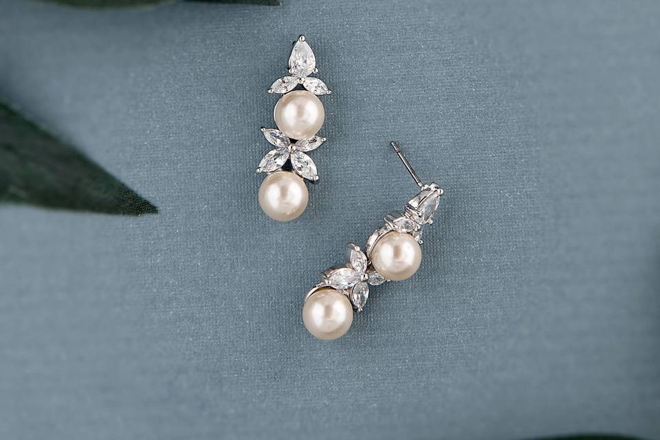 CZ and Pearl Earings