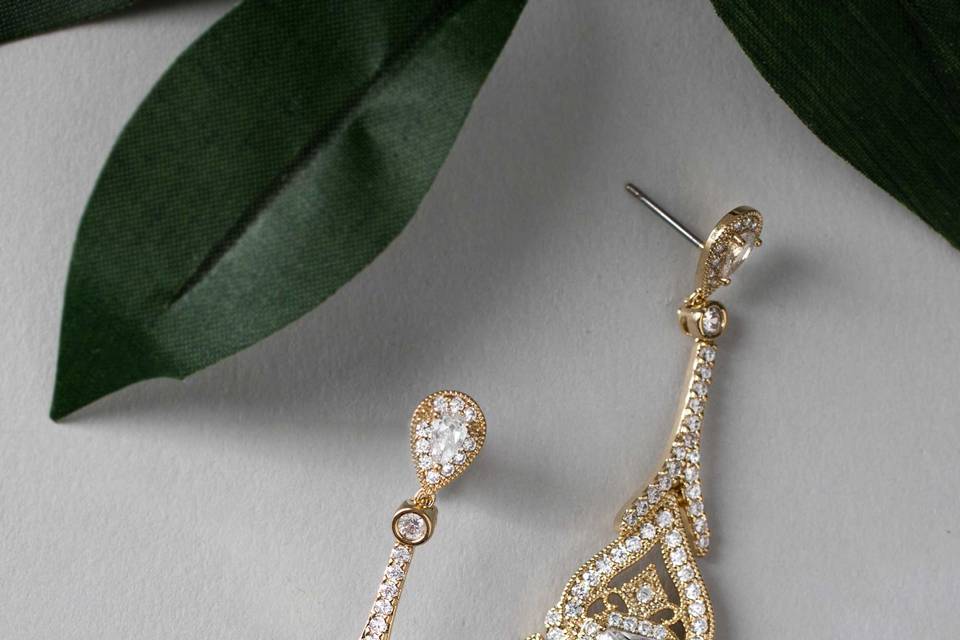Vintage Style Gold Earrings