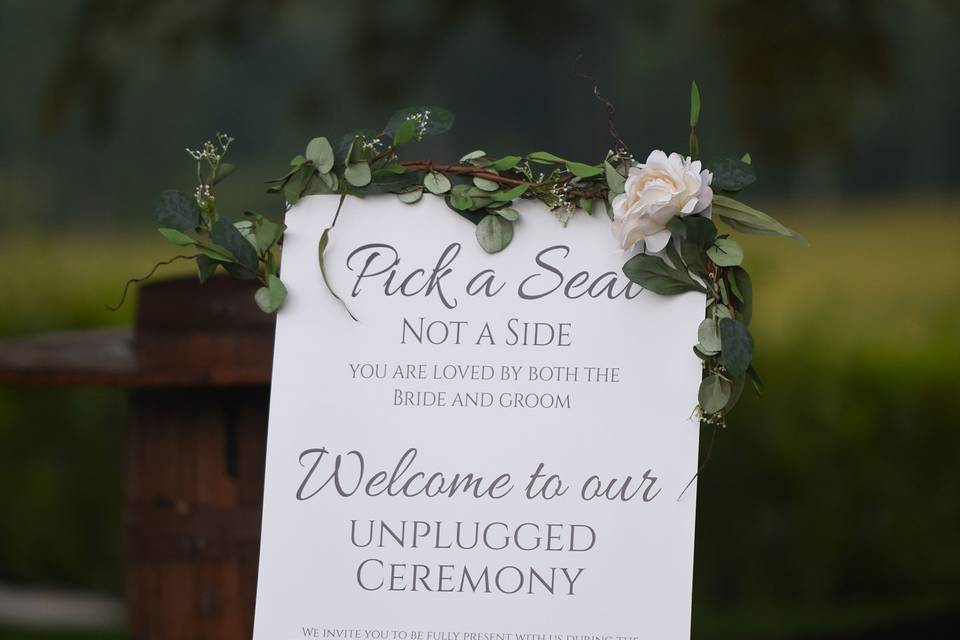 Ceremony sign