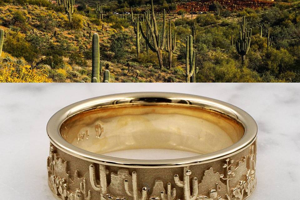 Cactus Wedding Band