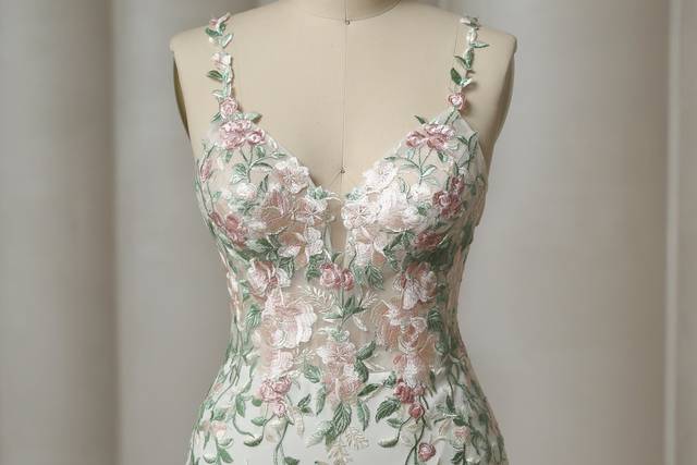 Floral Colorful Wedding Dress