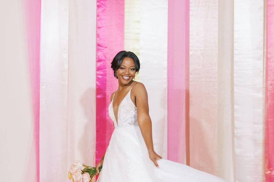 A Bride in her wedding dress