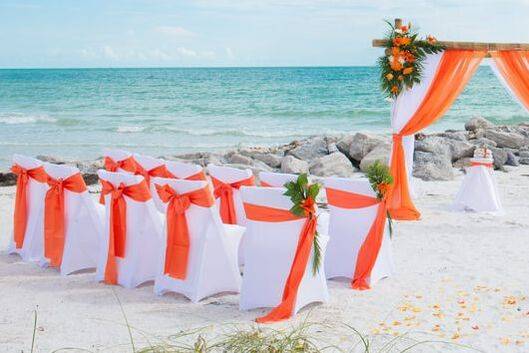 Florida tropical beach wedding