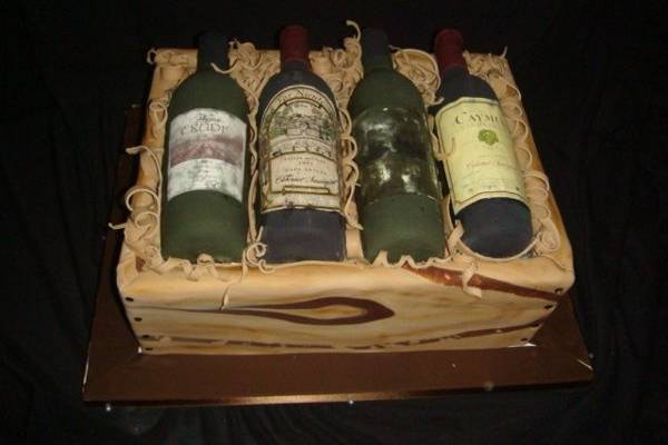 4-bottle wine box cake
