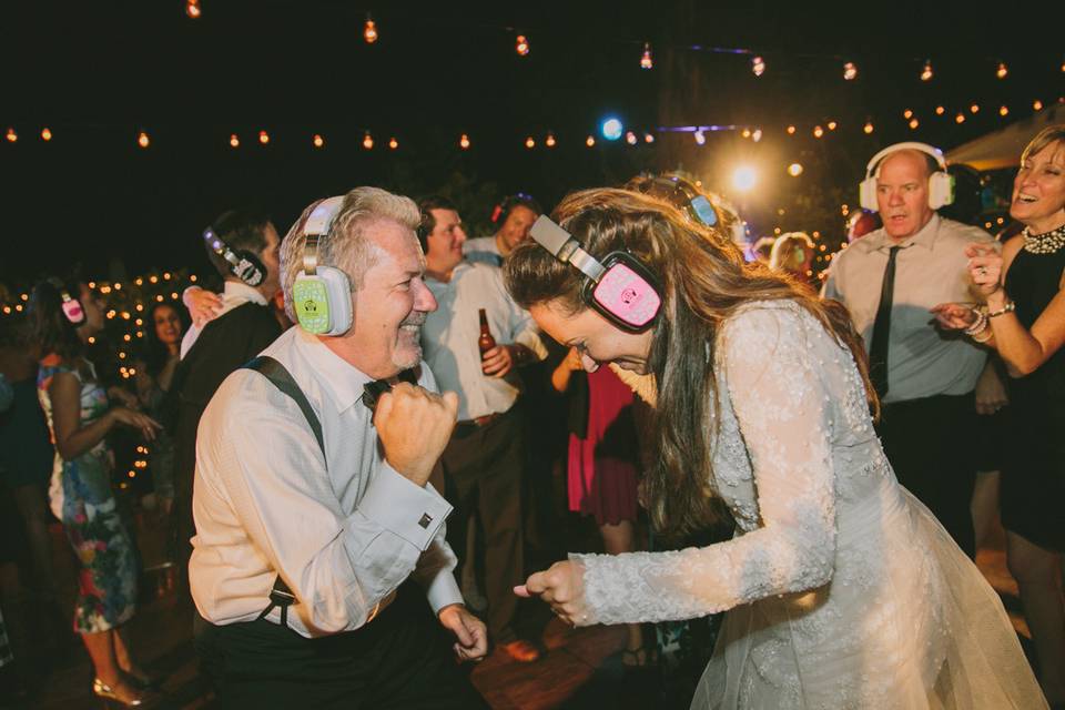Partying newlyweds