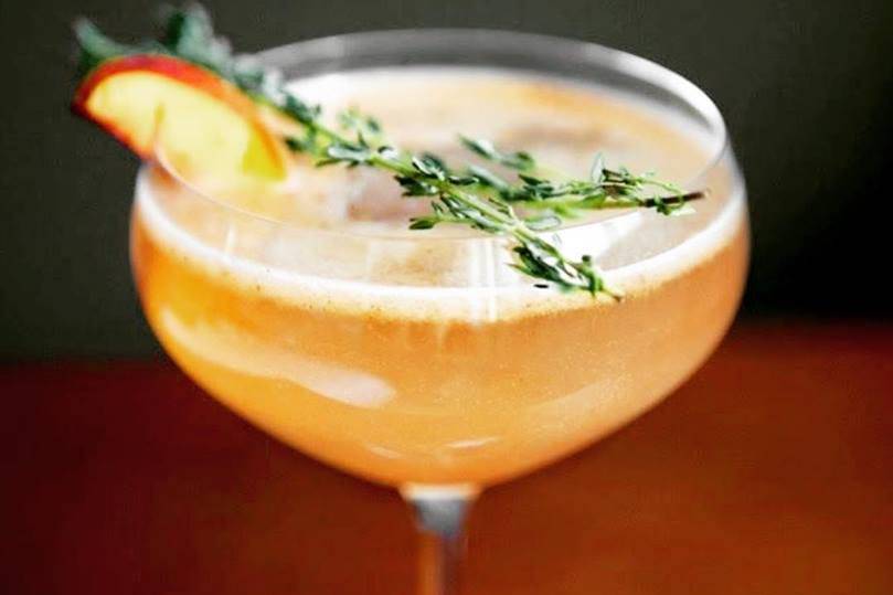 Cocktail with fruit garnsih