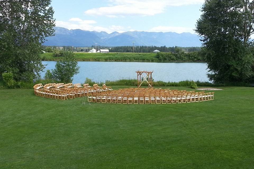 Outdoor wedding ceremony area