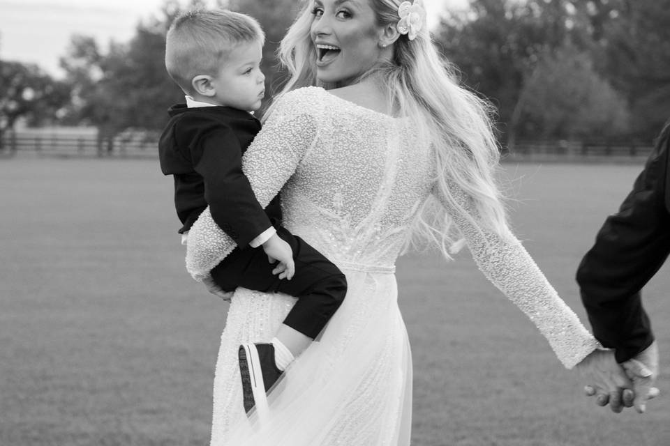 Bride and son