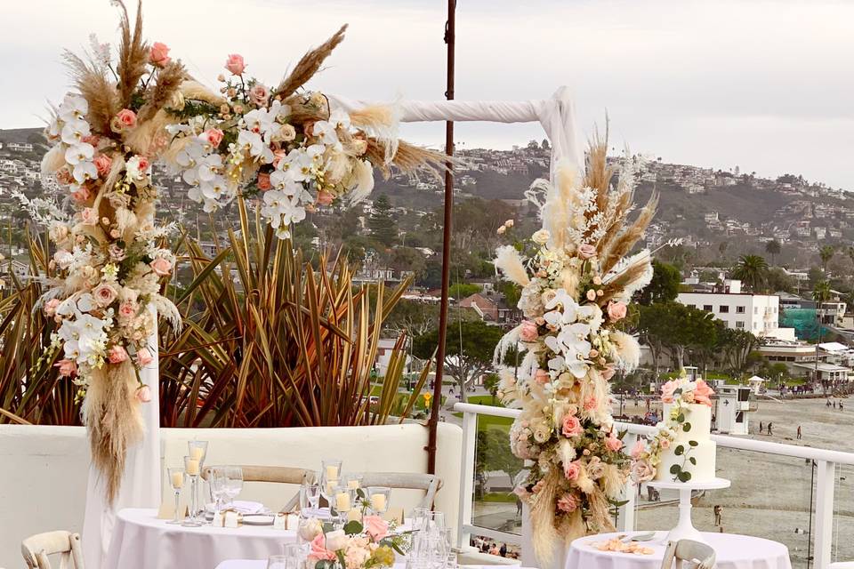 White fern and brown bouquet