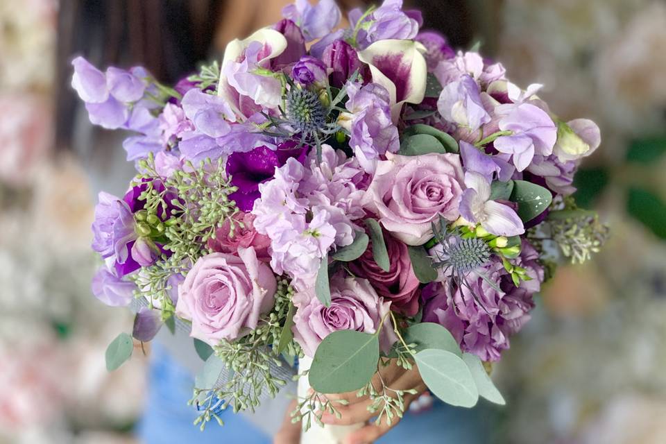 Purple bridal bouquet