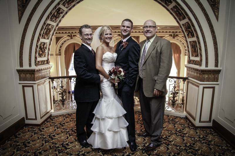 The ceremony and reception was at the beautiful Colony Club in downtown Detroit.  She a radiant bride and he a handsome groom!  Just perfect!