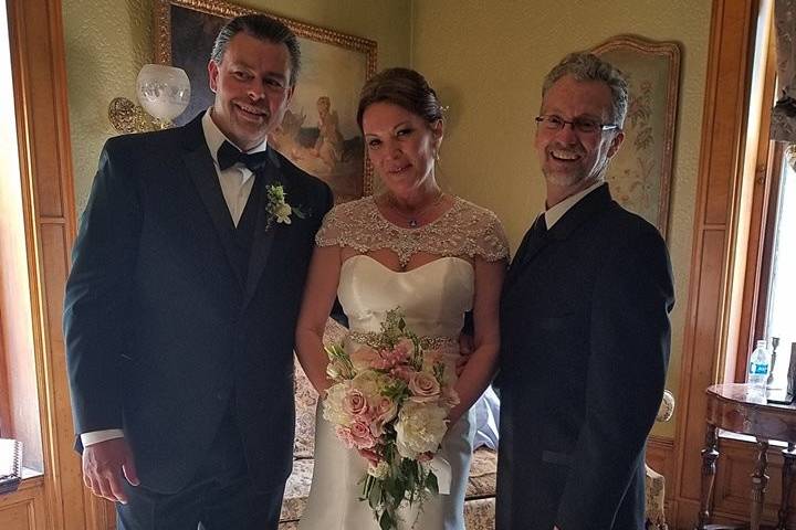 A wonderful couple that truly were perfect together!  The ceremony took place on the second floor landing of the historic Whitney Restaurant.  They even toasted each other with bourbon, their favorite beverage!