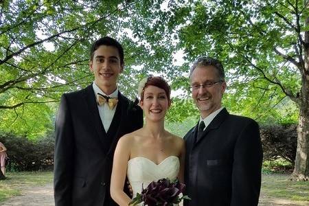 Such a cute couple.  Their ceremony was set in an arboretum.  The day was perfect and the ceremony was amazing!