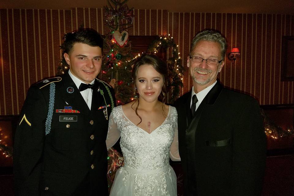 The ceremony and reception for this lovely couple was held at the Historic Holly Hotel in Holly, Michigan.  It was the perfect setting for an intimate holiday celebration.