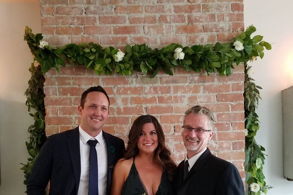 Lisa Frame and Ryan Callery Celebrated their marriage at The Bohemian Bungalow in Detroit with immediate family and select friends!  A sweet lovely ceremony especially with their personal, from the heart, vows and statements of love to each other!