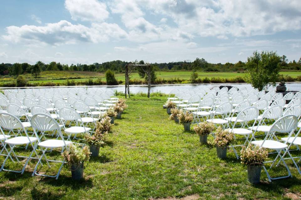 Outdoor wedding setup